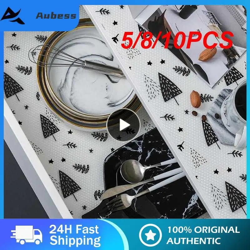 

5/8/10PCS 45x122 Cm Drawer Mat Home Moisture-proof Cabinet Shelf Liners Kitchen Waterproof Oil Proof Table Mats Anti-Slip Fridge