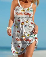 hello kitty pattern pattern dress women summer sundress hello kitty sling dress sexy ladies club beach beach nightdress dress