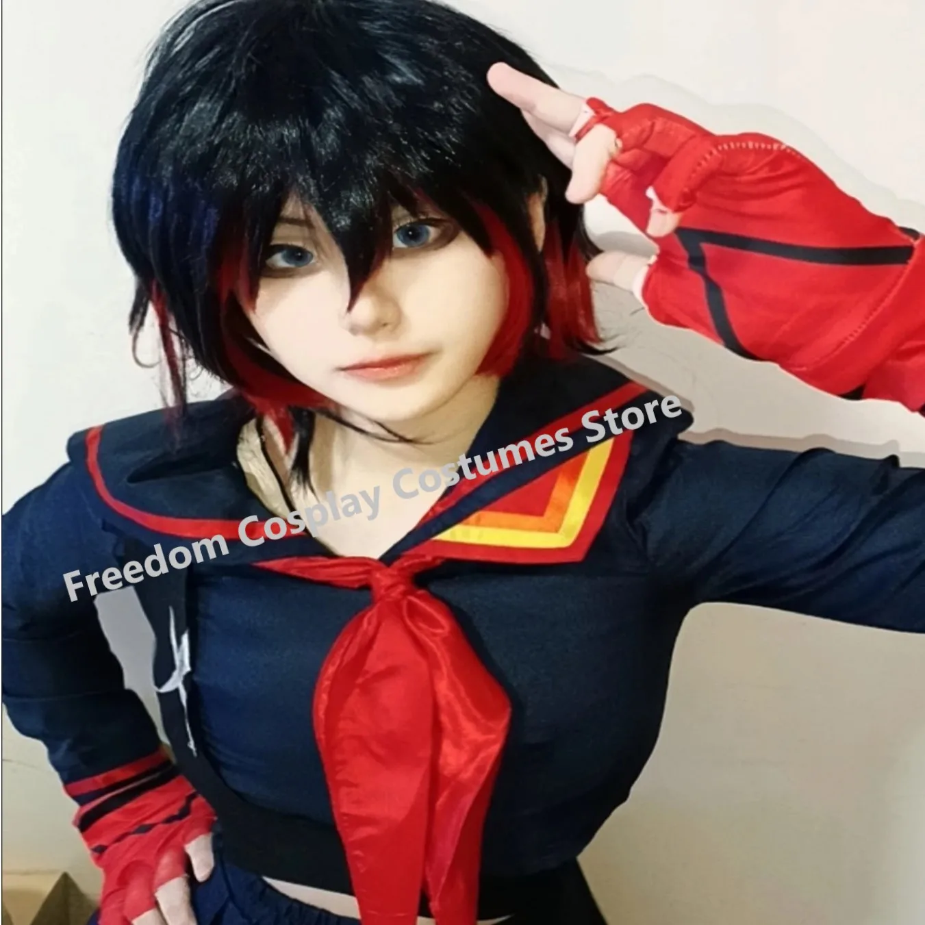 Фото Kill La Kill Matoi Ryuuko Косплей Костюм Парик Японского Аниме JK Униформа Короткая Рубашка Женщина Сексуальный Каваи Карнавальный Костюм Матроса №3