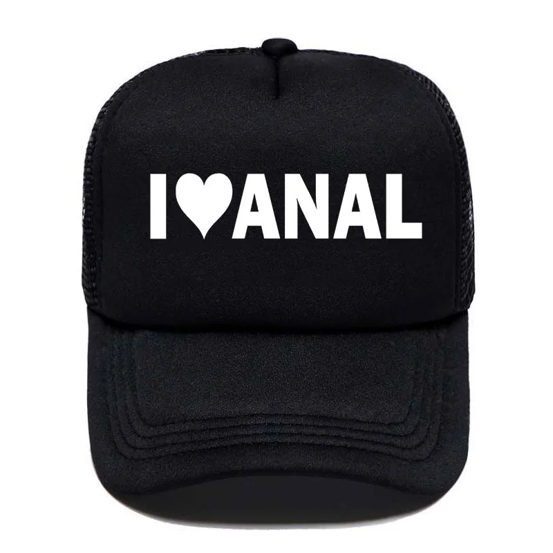 

I LOVE ANAL Funny Print Baseball Cap Gay Pride Prank Joke Penis Butt Sex Men Mesh Visor Outdoor Sun Hat Adjustable Caps