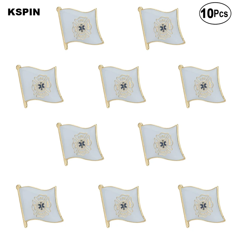 

Fire Rescue Flag Lapel Pin Flag badge Brooch Pins Badges 10Pcs a Lot