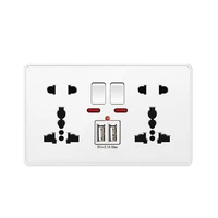 depoguye white british standard 13ausb wall socket universal plug socket switch with socket led power indicator ac110 250v