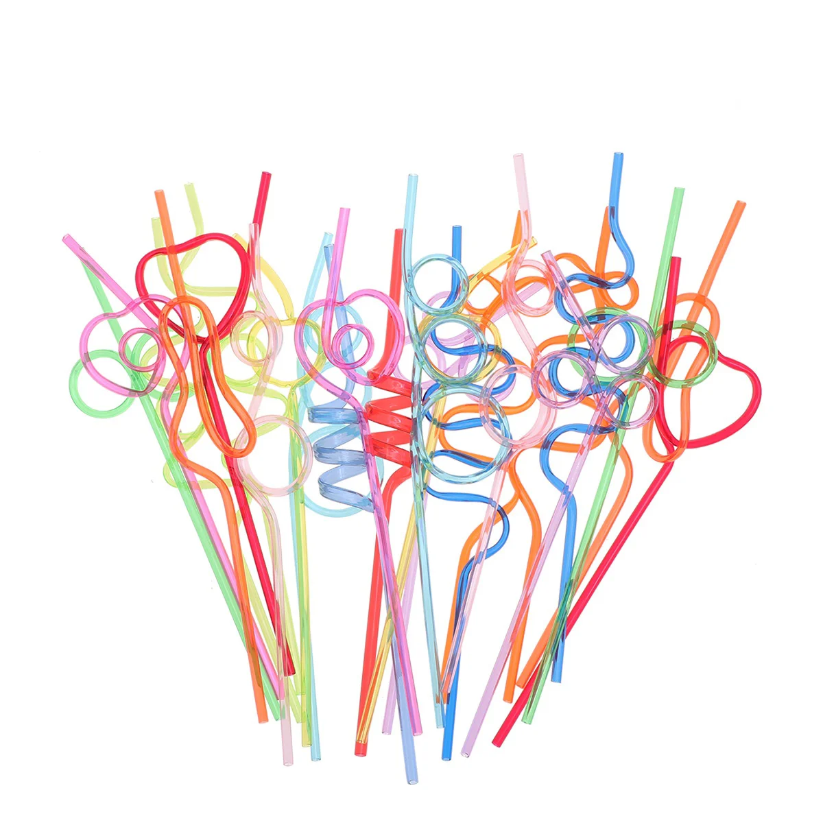 

24 Pcs Bent Pipe Drinking Straws Plastic Disposable Pipettes Party Crystal Recyclable