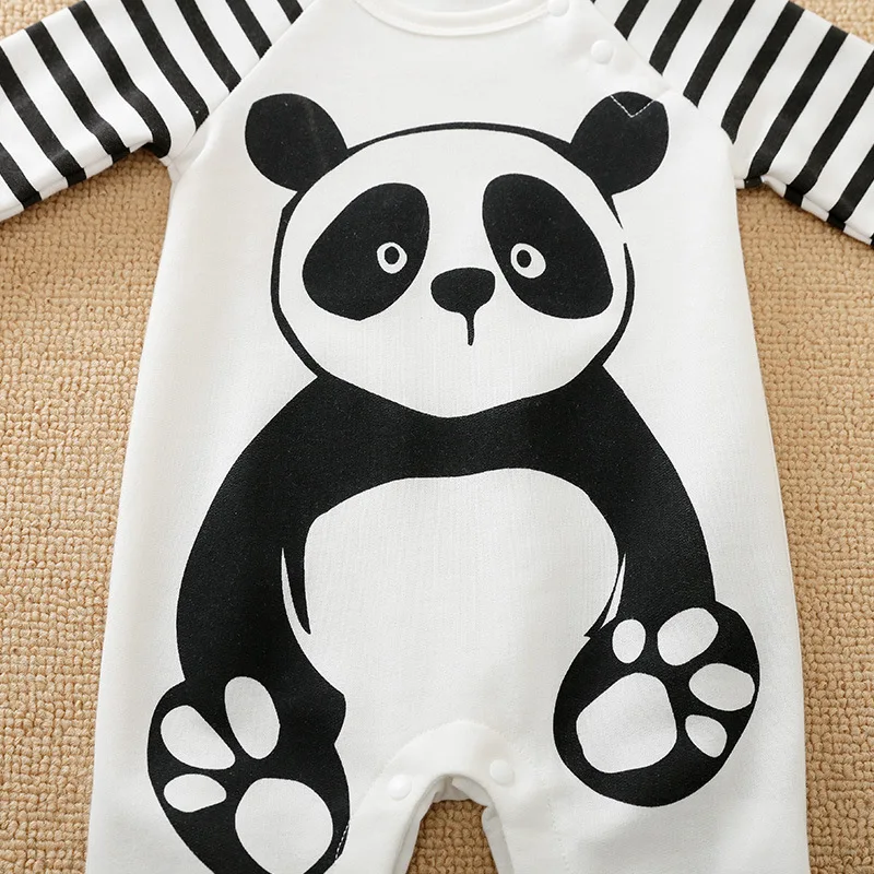 Panda Print Baby Clothes for Boy Girl Romper Jumpsuit Newborn Overalls New Born Fall Children Boutique Costume 0 3 6 912 Months images - 4