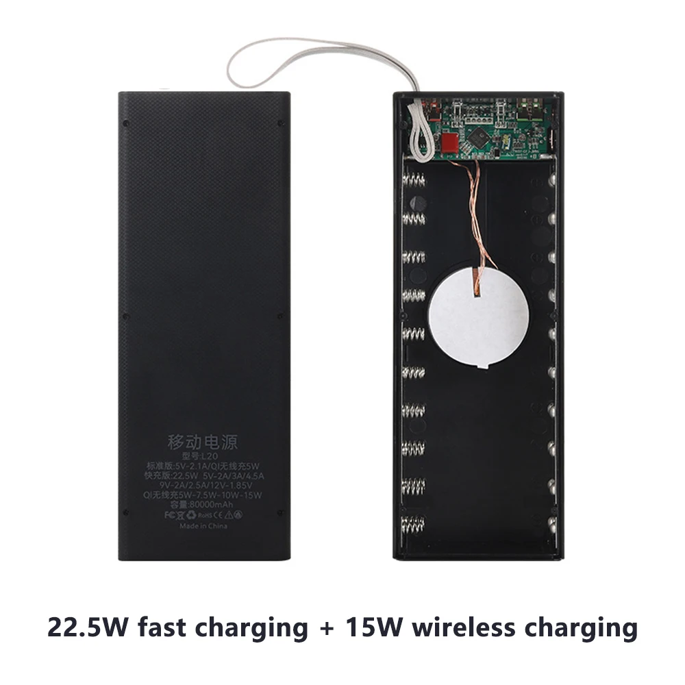 

Aideepen 20*18650 Power Bank с подсветкой