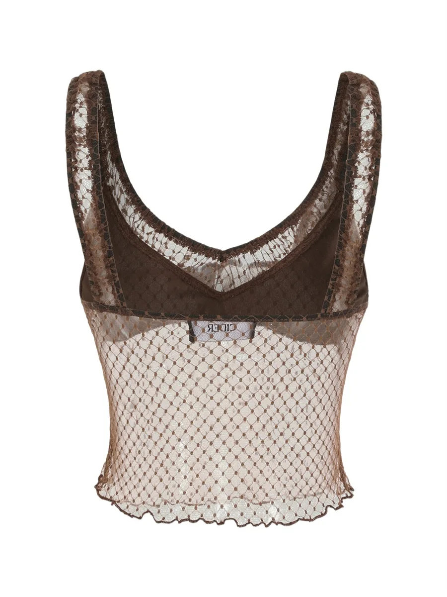 

Women s Lace Tank Tops Sleeveless V Neck Bow Front Dots Print Crop Tops Summer Shirt