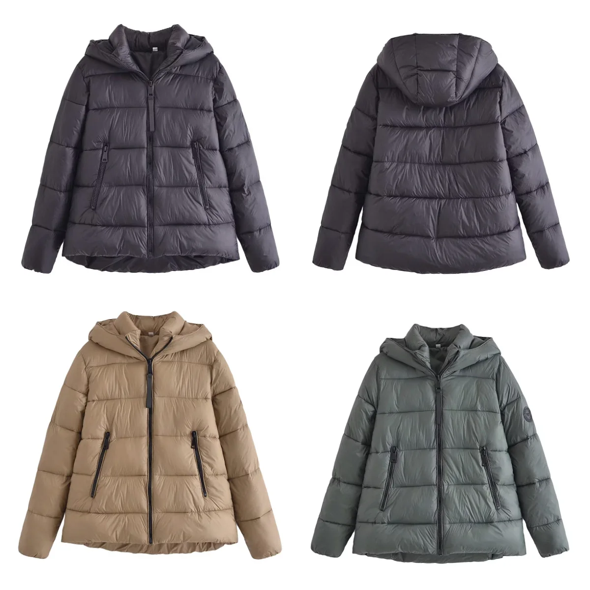 

2022 autumn new European and American cross-border women's urban casual hooded cotton jacket jacket