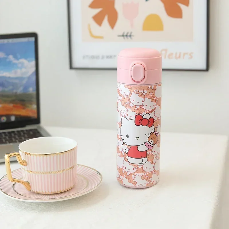 MINISO 420 мл Kawaii Sanrio Hello Kitty Cup Kuromi Cinnamoroll термос аниме милый студенческий напиток вода
