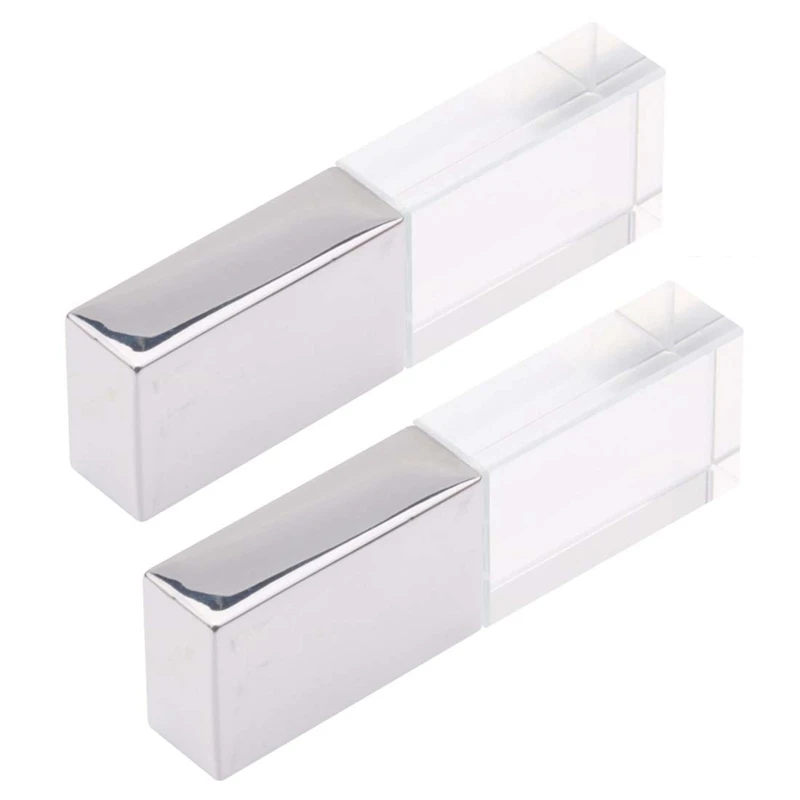 

2X Crystal Transparent Led Light Metal USB Flash Drive Pen Drive 32Gb USB Memory Stick Disk 16GB