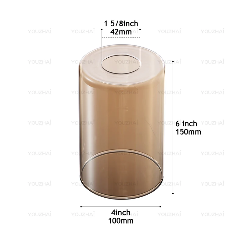 

Стеклянный цилиндрический абажур 10xH15 см E27/E26