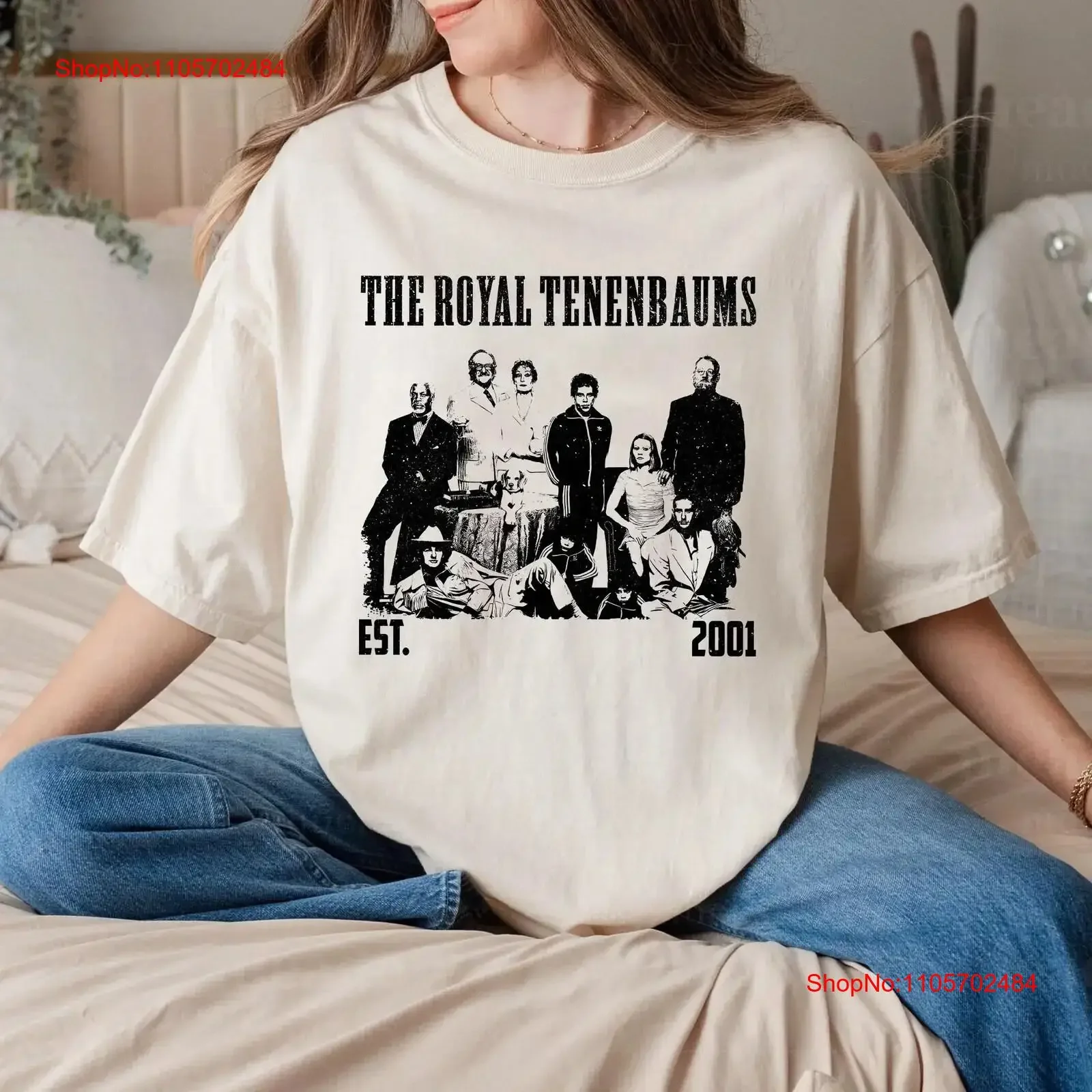 Фото Футболка The Royal Tenenbaums: винтажная, ретро, классическая, с принтом, для мужчин, рождественская, мягкая, с эффектом потертости, стрейч, уличный стиль №1