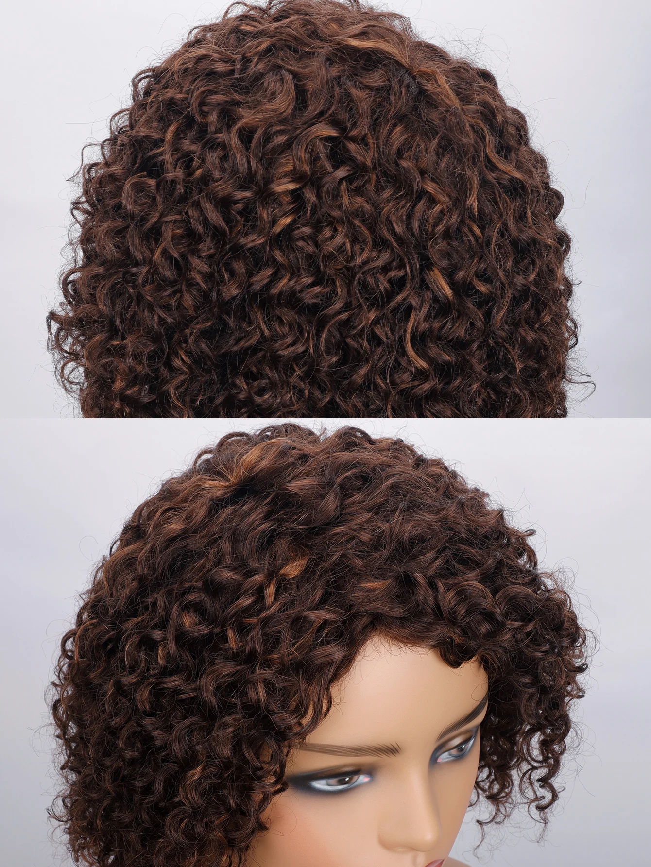 TNICE Натуральный Черный Вьющийся Афро Парик Короткие Вафляные Машинные Парики Из