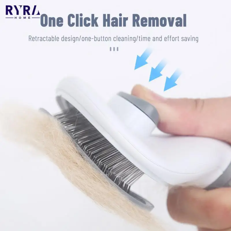 

Cat Brush Pet Comb Self Cleaning Slicker Brush Comb Grooming And Care Cat Brush Stainless Steel Comb For Long Hair Dogs Cleaning