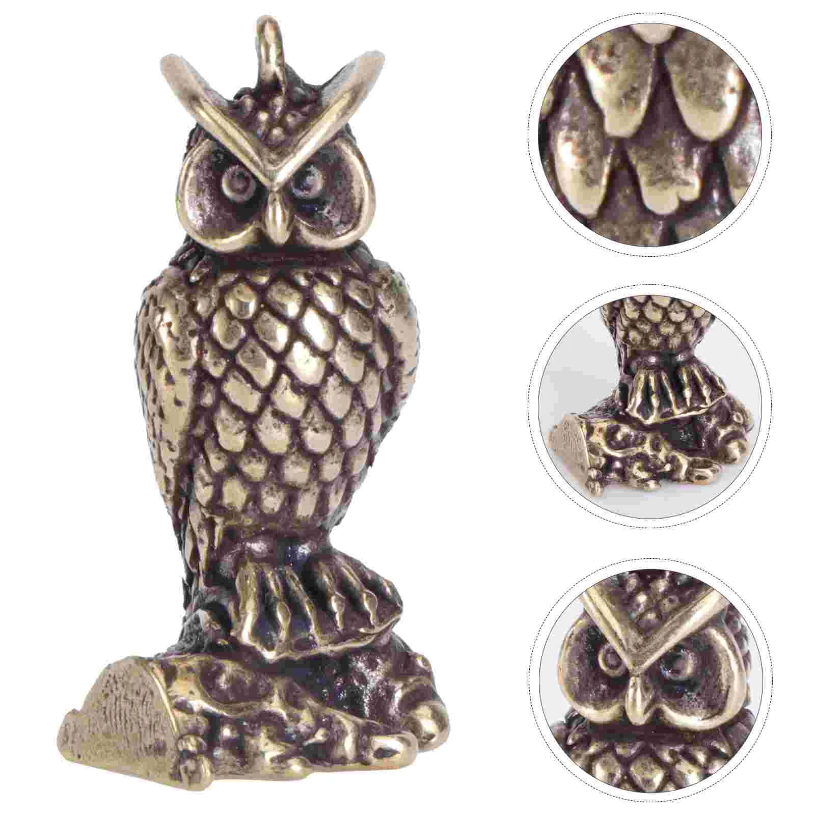 

Vintage Animal Figurine Home Decoration Owl Tea Pet Owl Pendant Charms Metal Model