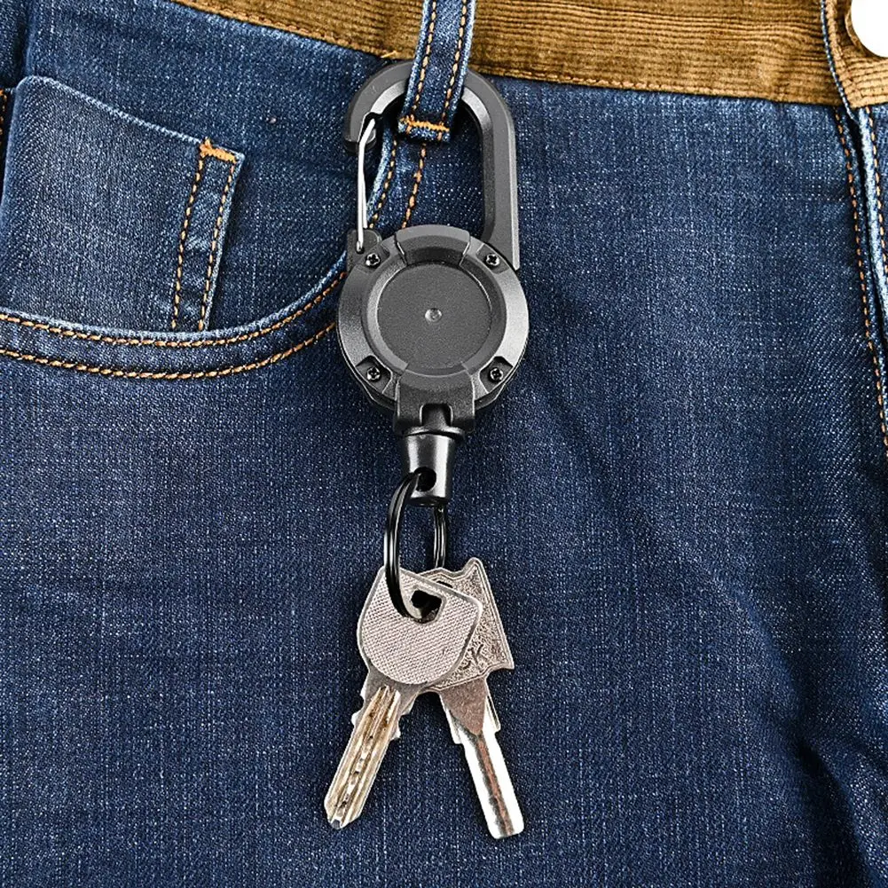 

Retractable Keychain Anti-Theft Keychain Telescopic Burglar Chain EDC Elastic Key Ring Quick Hanging Telescopic Keychain