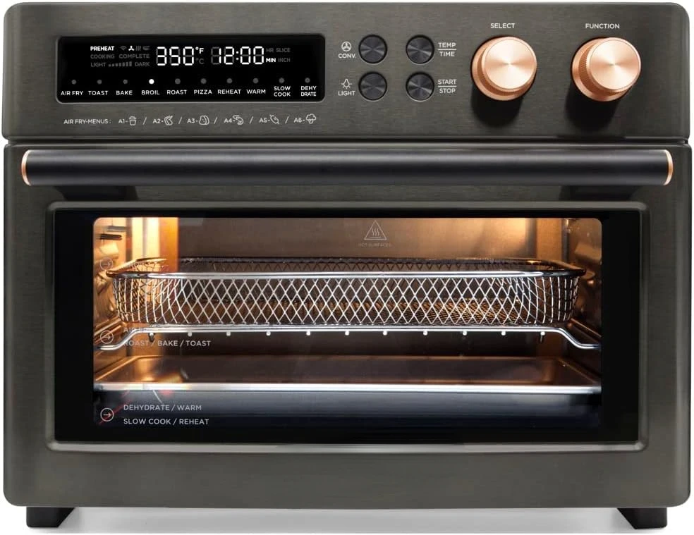 

CUCINE 26,3 QT/25 L сверхбольшая смарт-Фритюрница духовка, 10 в 1 конвекционная настольная печь комбинация, черная матовая нержавеющая сталь