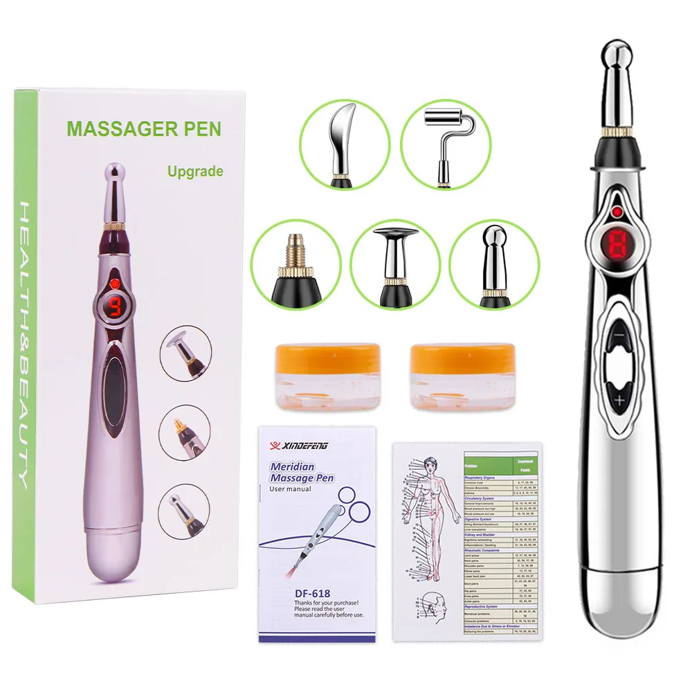 

Электронный меридиан, акупунктурная ручка, массажер для тела, антицеллюлитный, вибрирующий, расслабляющий массаж, оборудование для физиоте...