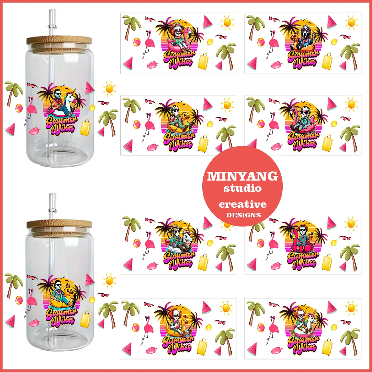 Летние водонепроницаемые наклейки с изображением персонажа ужасов сделай сам 3D