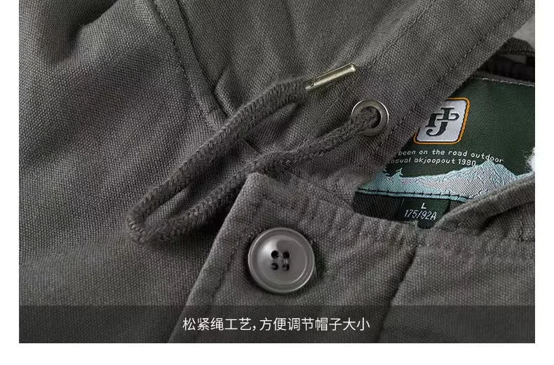 Men'S Winter Cotton Clothes Men'S Jacket Male Lamb Fleece Thickened Hooded Jacket Jacket Men'S Retro Overalls Warm Clothes M-5xl