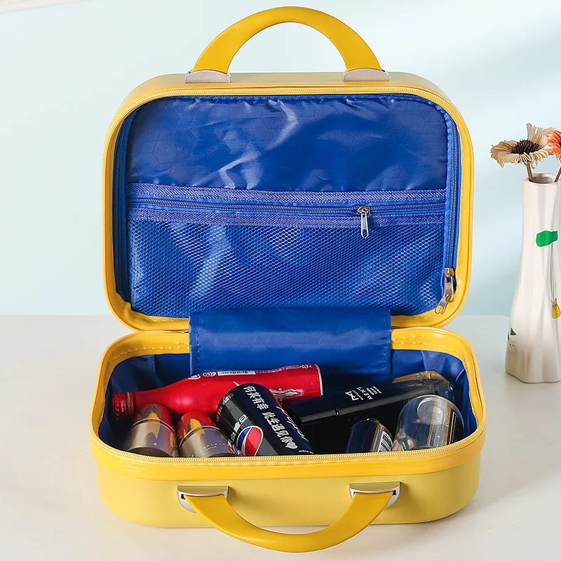 Waterproof Small Travel Case Solid Color Luggage Box Large Capacity Female ABS Makeup Storage Bag Mini Portable Suitcase