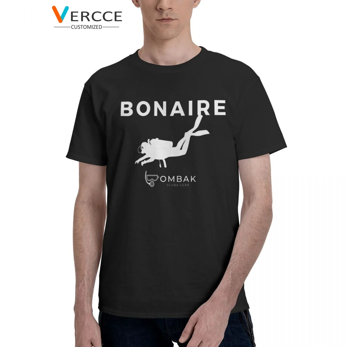 

Bonaire, Голландская Карибская футболка для погружения с аквалангом, хлопковые высококачественные футболки с круглым вырезом, одежда для мужч...