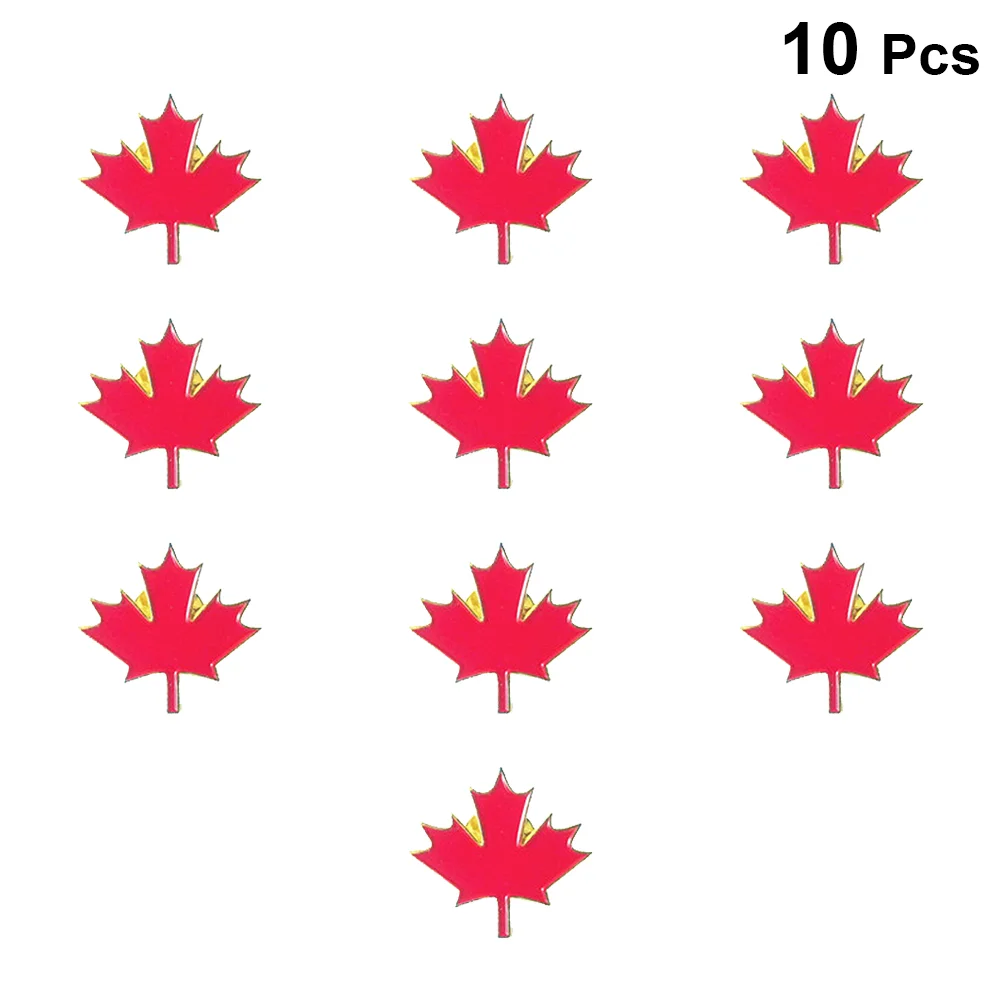 

10pcs Canada Maple Leaf Brooch Canada Canadian Red Maple Leaf Lapel Pin Maple Leaf Jewelry for Men
