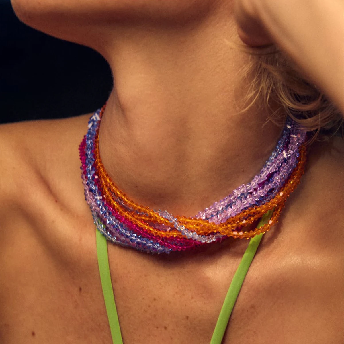 

2023 New Bohemian Handmade Colorful Beaded Choker Necklace for Women Statement Jewelry Wholesale