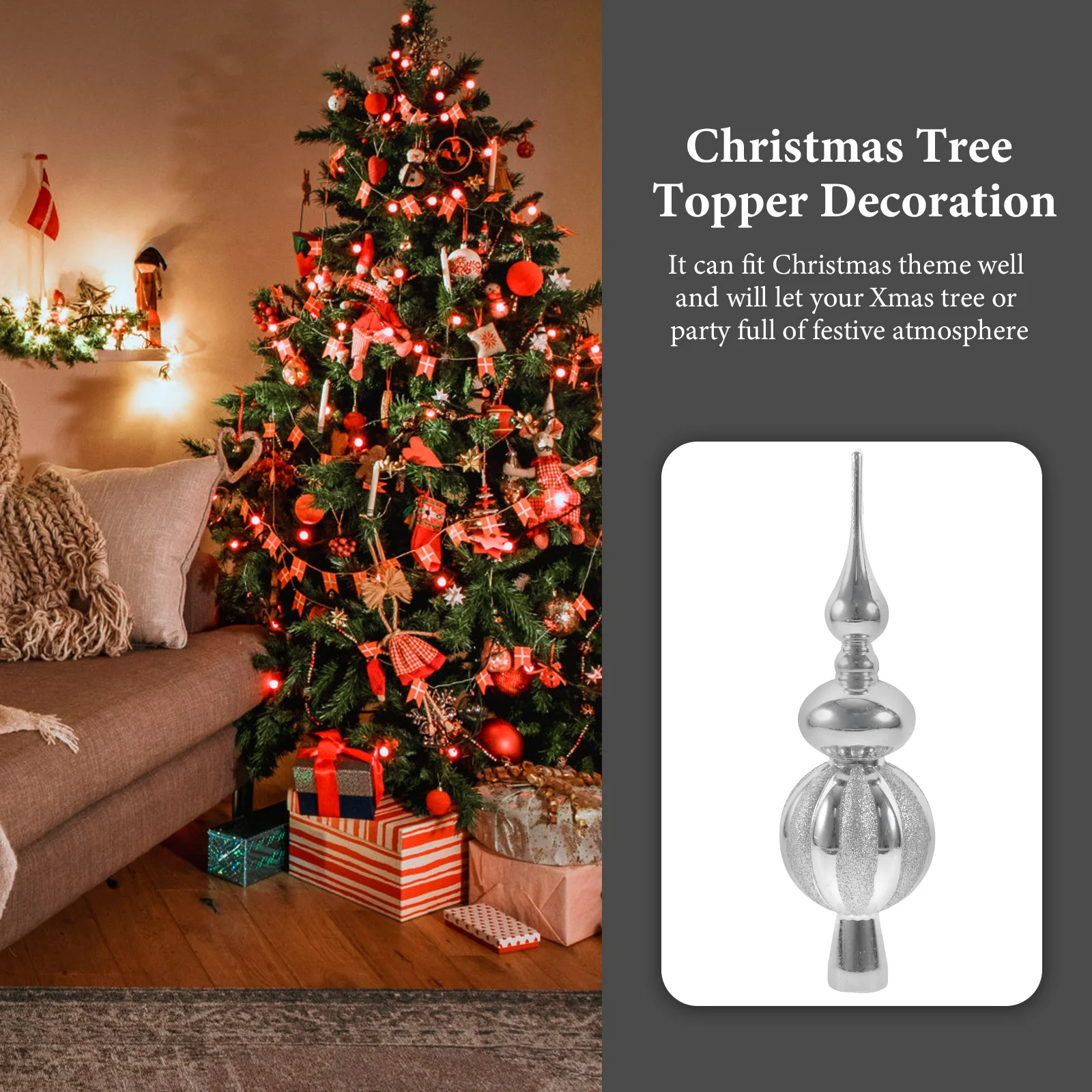 Мини-осеннее украшение для кухонной елки сферический золотой пластиковый топпер