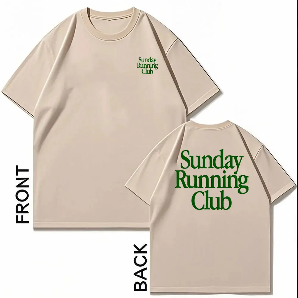 Футболка с принтом Sunday Running Club, спортивный повседневный топ для бега, повседневные мужские и женские хлопковые футболки с круглым вырезом, двусторонний принт (art.: 3920cf705703d) - 3920cf705703d