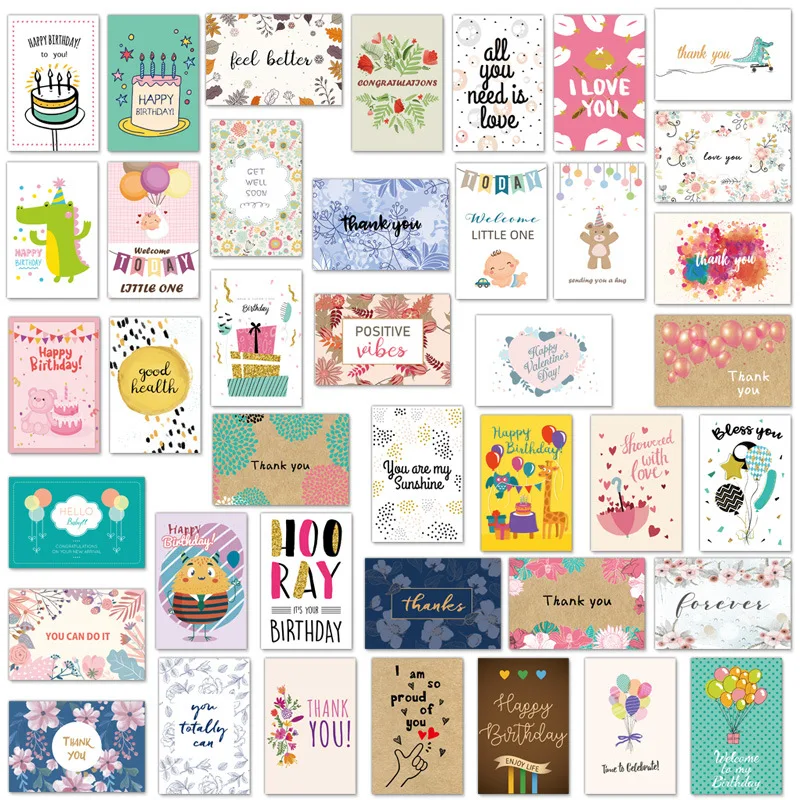 

40pcs Greeting Cards with Envelopes for Wedding Bridal Shower Baby Shower Valentine's Day Graduation Birthday for All Occasions