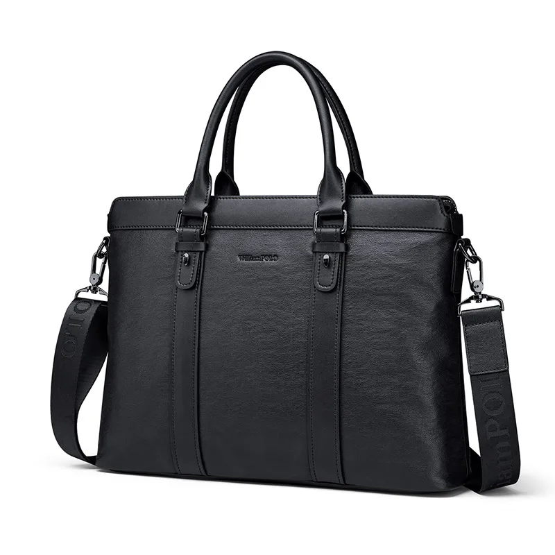 Men's Business Briefcase Genuine Leather Fashion Computer Bag Fashion Large Capacity Office Carrying Bag