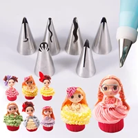 9pcsset bakery pastry cookie stainles cupcake skirt nozzles icing cream piping baking butter dessert kitchen decorating tools