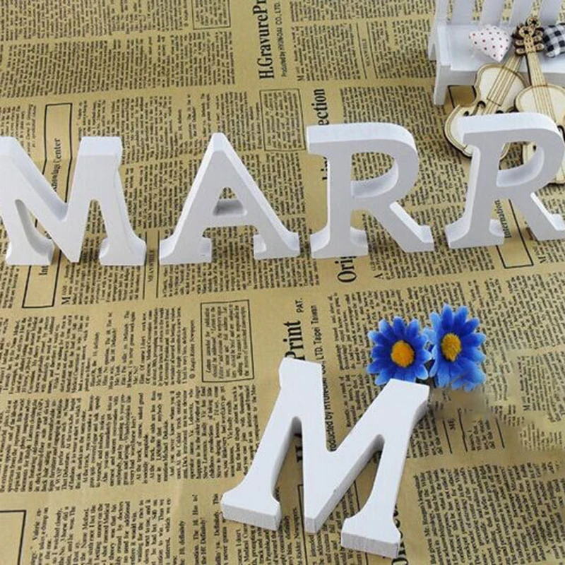 Индивидуальные деревянные буквы с белым алфавитом сделай сам украшения для