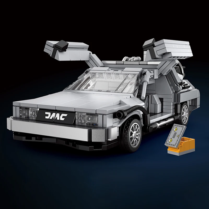 

M MENBIS 868Pcs Back To Future Car Suspension Building Blocks Cars Toys Science Fiction Figures Birthday Gifts for Kids Adult