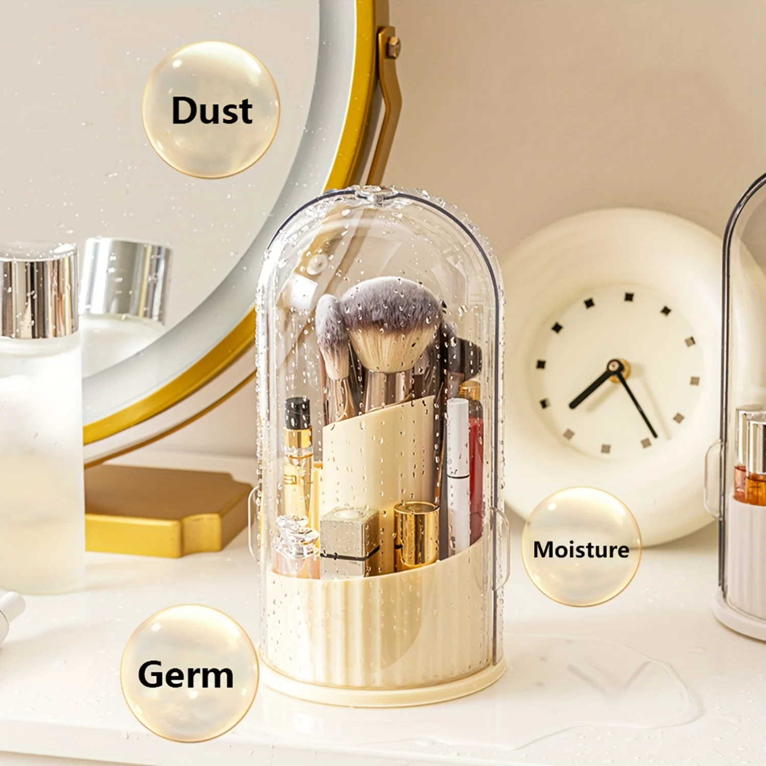 Вращающееся ведро для кистей макияжа и коробка губной помады — держатель