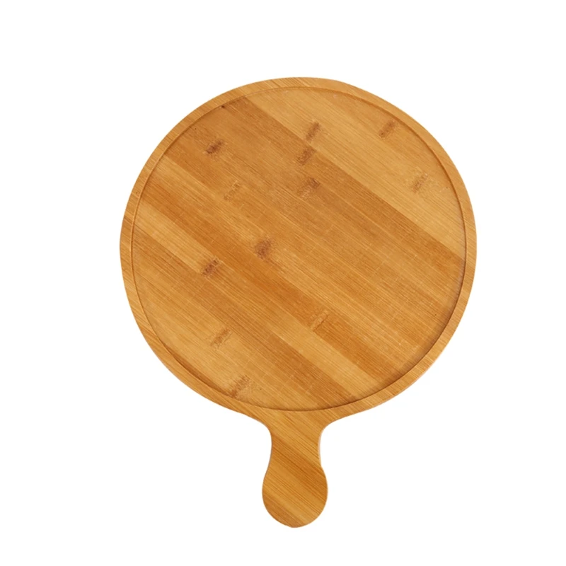 

Bamboo Wooden Round Pizza Tray Cafe Dessert Pizza Tray Baking Pizza Tray