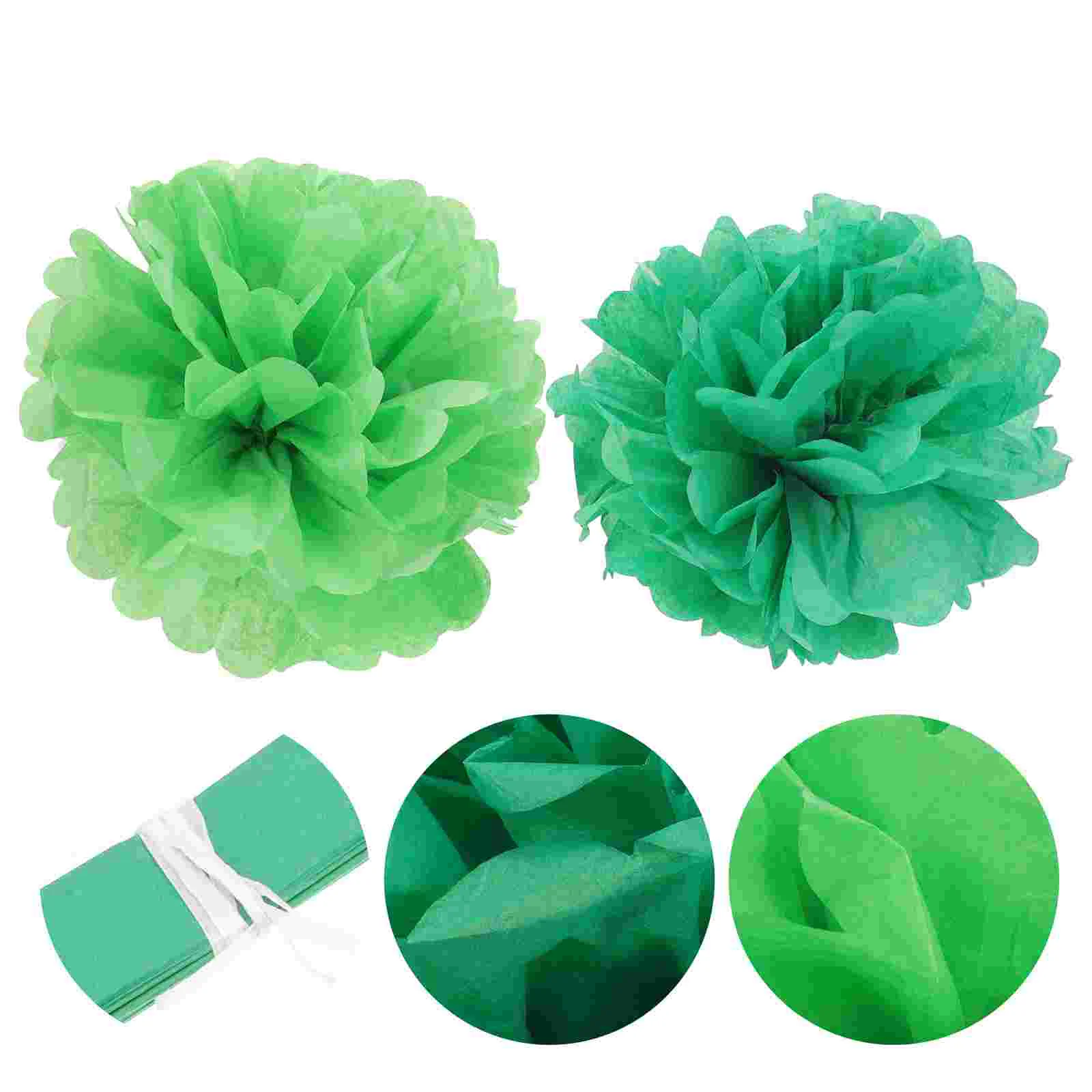 

20pcs Tissue Paper Pom Poms Flower Pom Poms Pendants Kit Rustic Wedding Hanging Decoration