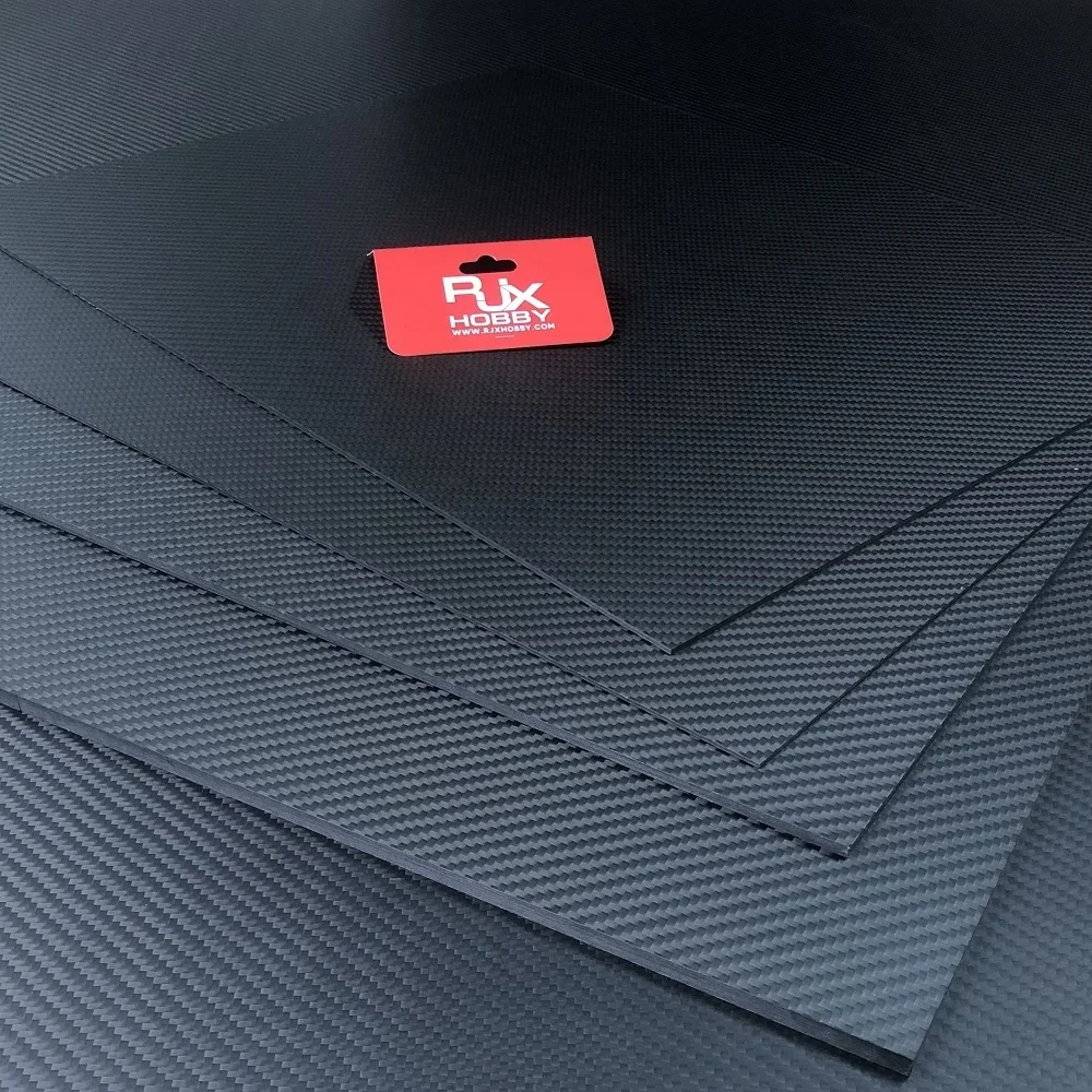 Пластина RJX из углеродного волокна 400x500 мм с матовой саржевой обшивкой глянцевая