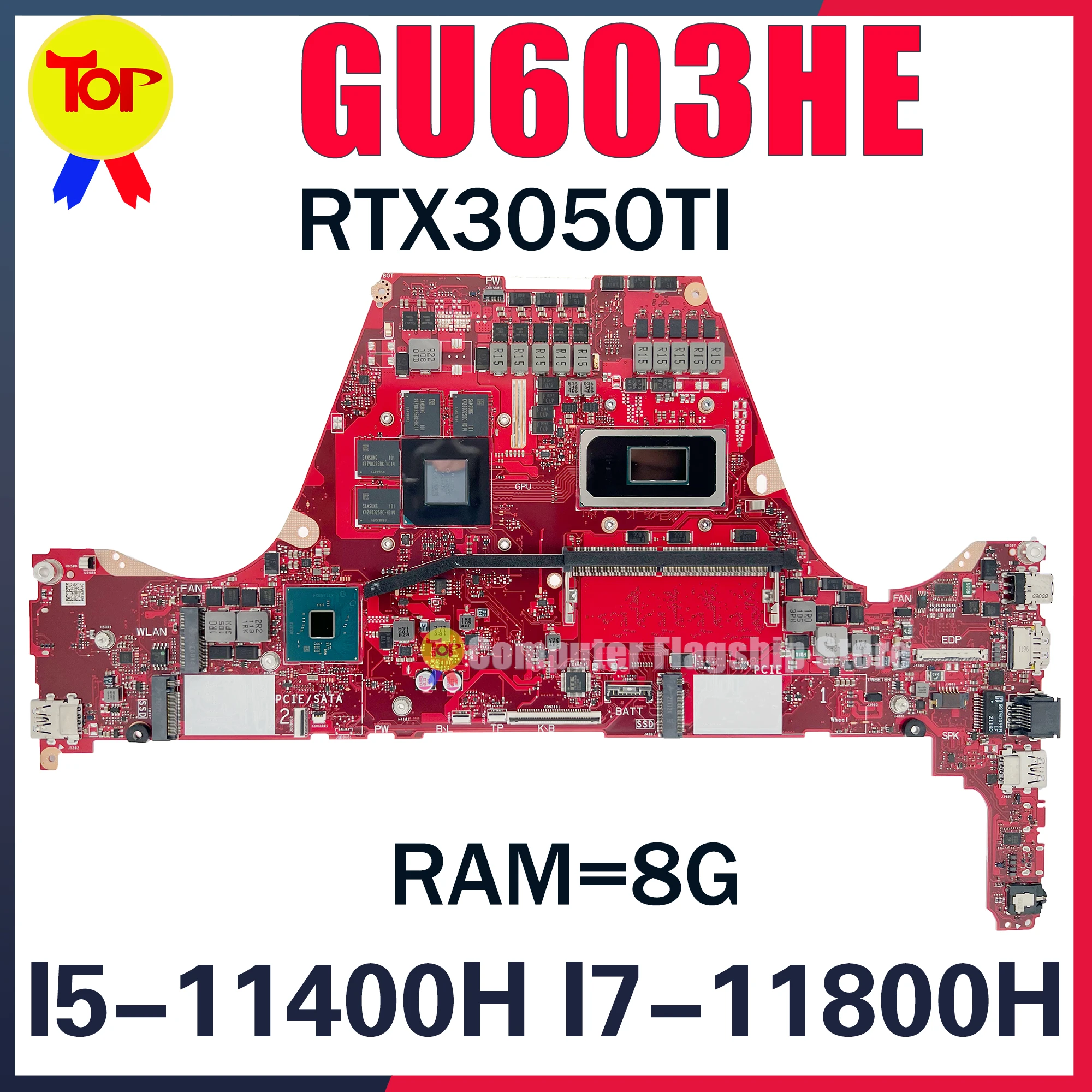 

GU603H Laptop Motherboard For ASUS GU603HE Zephyrus M16 GU603 GU603HE I5-11400H I7-11800H I9-11900H RTX3050TI Mainboard TEST