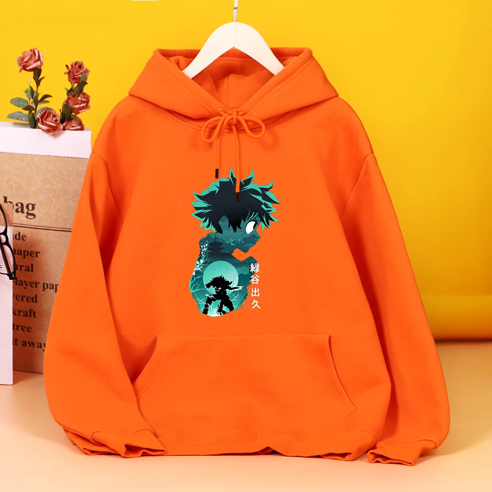 

Anime My Hero Academia Midoriya Izuku Print Woman Hooded Casual Simplicity Hoodies Autumn Loose Hoodie Fleece Fashion Clothes