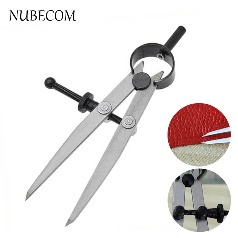 NUBECOM DIY Craft Line Marking Gauge Leather Tool Adjustable Compasses Gauges Wing Divider Leathercraft Rotating Scratch Gauge