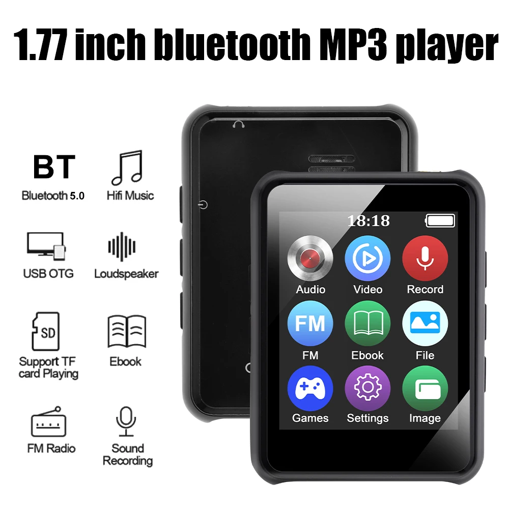 2022 MP3 Mini Music Player Bluetooth 5.0 Student Sports Ebook FM MP3 Player Fashion Music Player Walkman