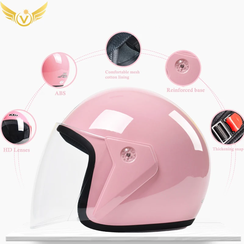 Электрический скутер Vespa 3/4 шлем мотоциклетный для взрослых Pro Tork мужской женский