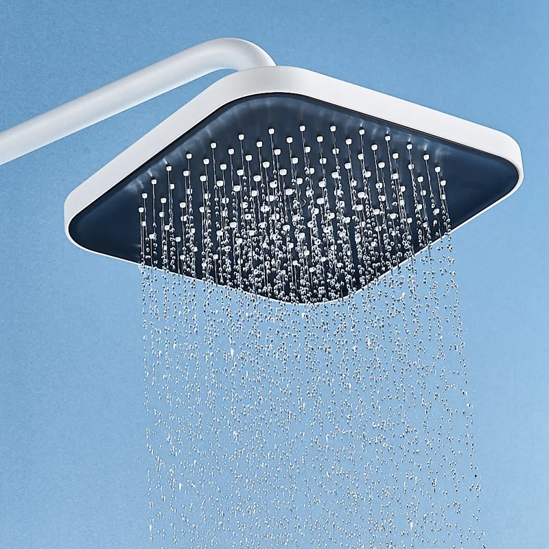 Термостатический цифровой смеситель для душа белый настенный кран панель набор