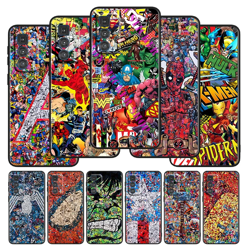 

Marvel Superheroes poster Phone Case For Motorola G 200 100 71 60S 51 50 41S 40 31 30 10 9 8 Fusion Power Lite Plus Black