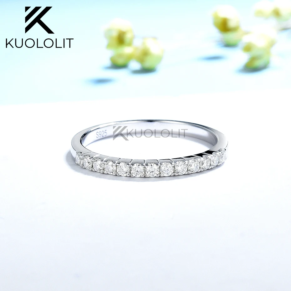 

Kuolit 0.3CTW лабораторные Бриллианты Кольца для мужчин и женщин, белое золото 18 к 14 к 10 к 925 Серебряное кольцо для помолвки, свадьбы, классика