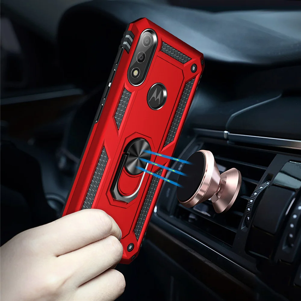 

Motorola Moto E7 Power For Moto E5 Play E6 Plus E7 E7i Power 2021 Case Shockproof Magnetic ring Cover For Moto E6S E6i E 2020