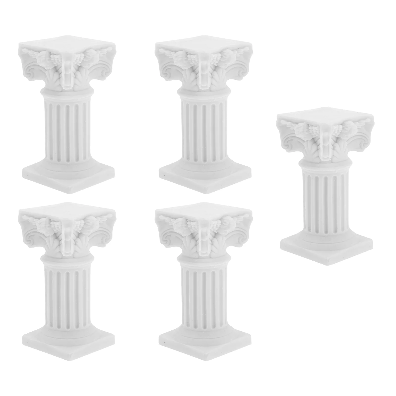 

5Pcs Roman Pillar Figurine Resin Base Angle Photography Background Landscape Decor