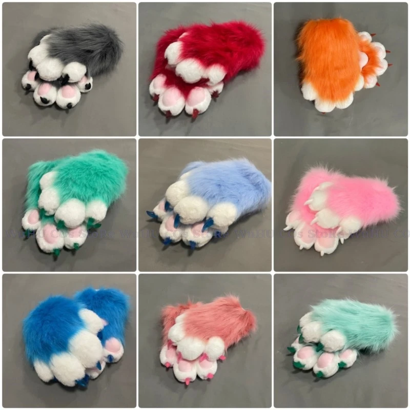 Зимние теплые хлопковые перчатки с кошачьими лапами