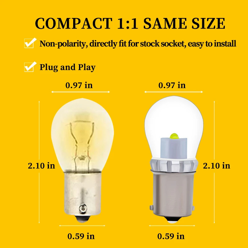 2PCS BA15S LED S8 SC 3W 300Lm Bayonet Single Contact Base DC/AC10-28V Outdoor Landscape RV Camper Marine Boat Trailer Lighting